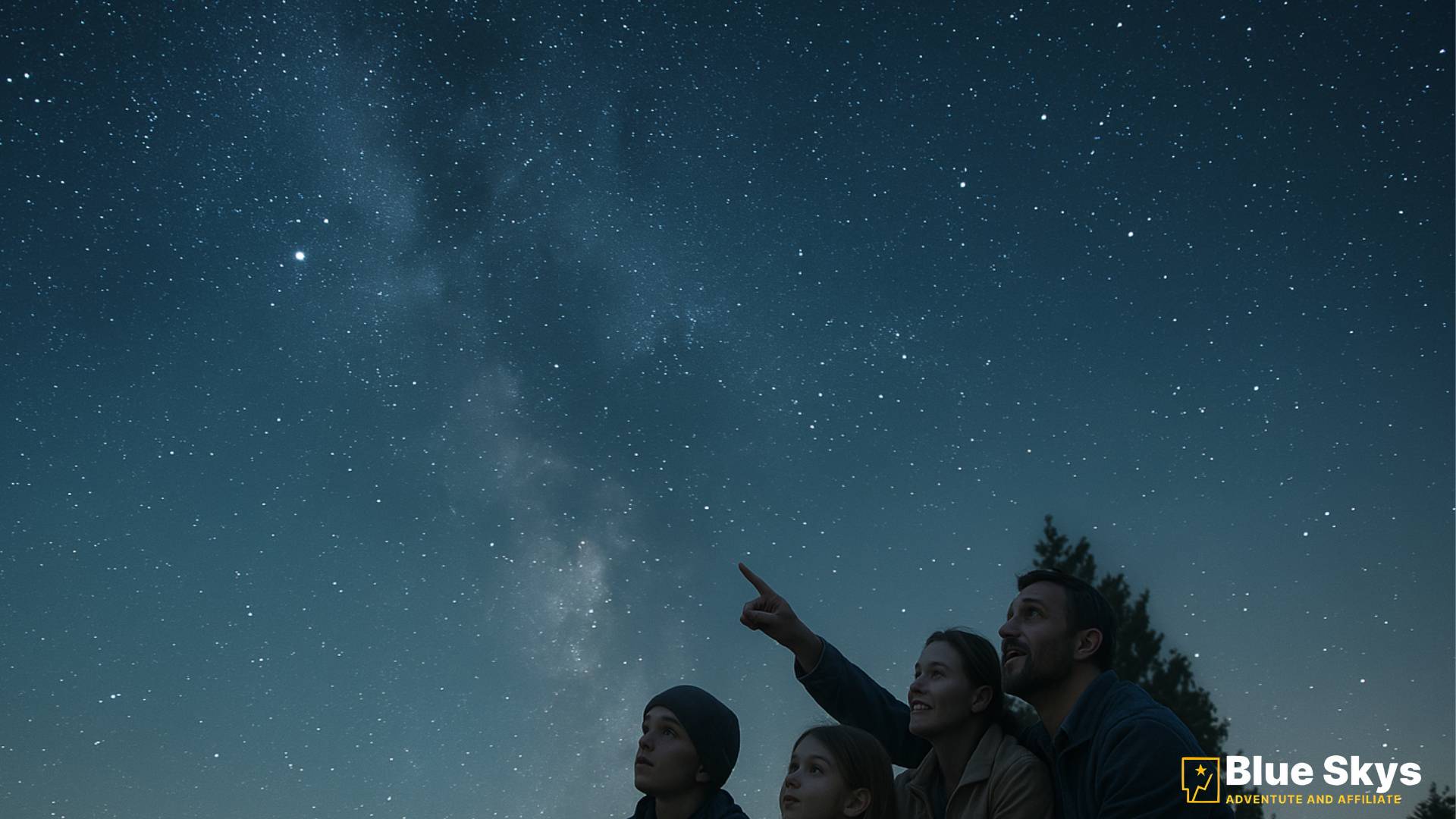 A Photo of a Family Stargazing