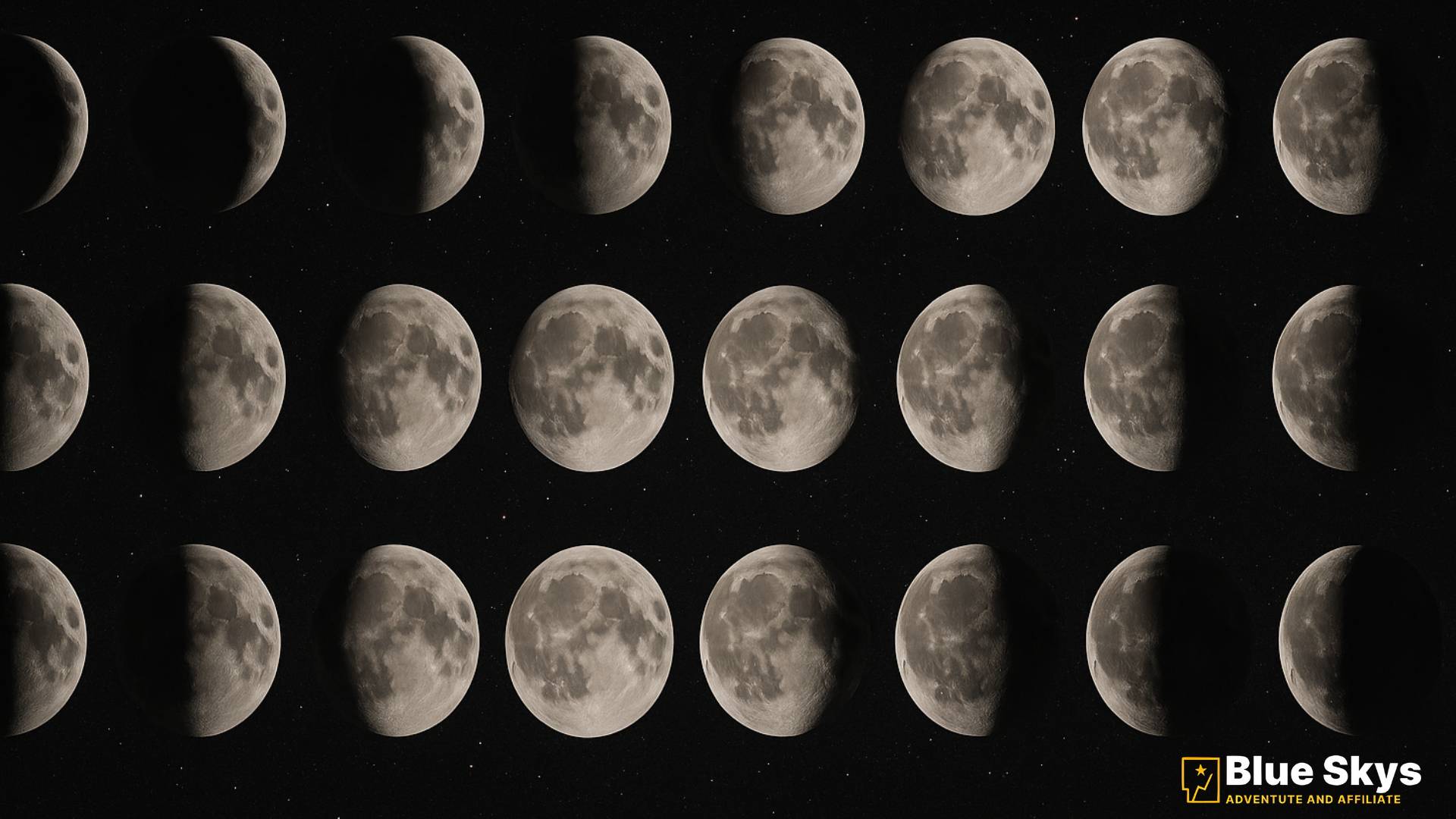 Calendar Showing The Moon Phases Throughout The Year