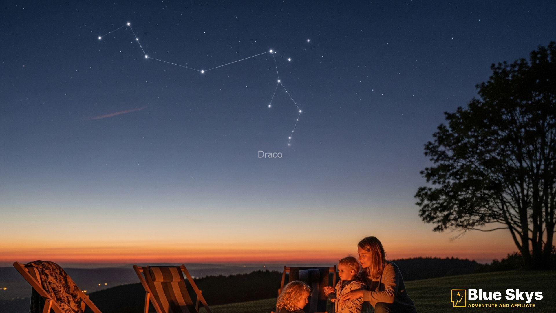 Dark sky view of the constellation Draco, the radiant point of the Draconid meteor shower.