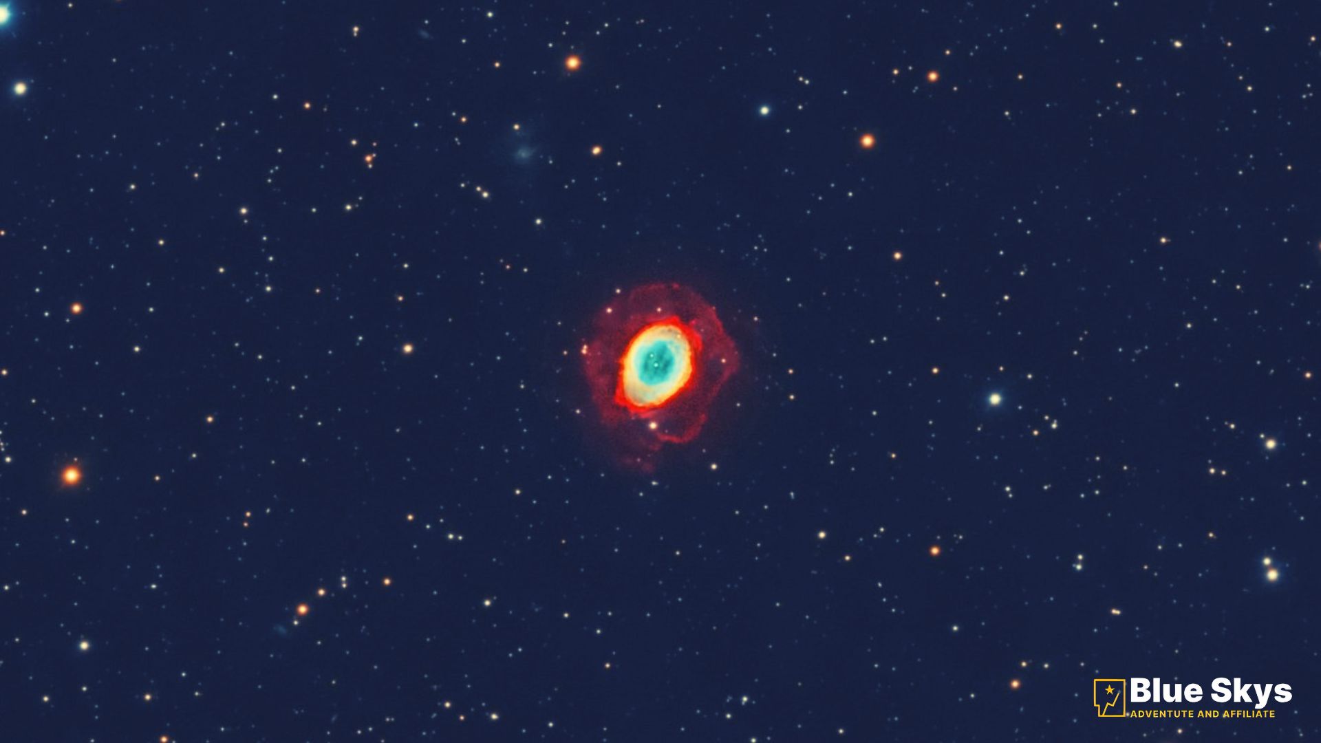 Ring Nebula M57 in the Lyra constellation captured in vivid colors.