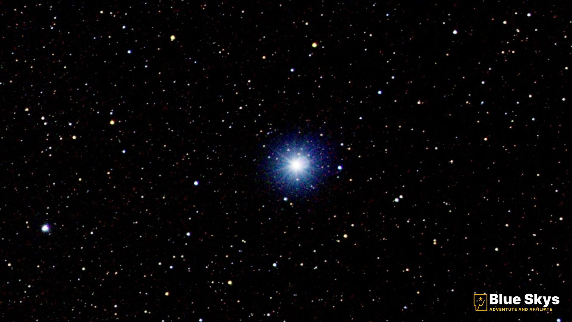 Close-up astrophotography of Vega, the brightest star in Lyra constellation.