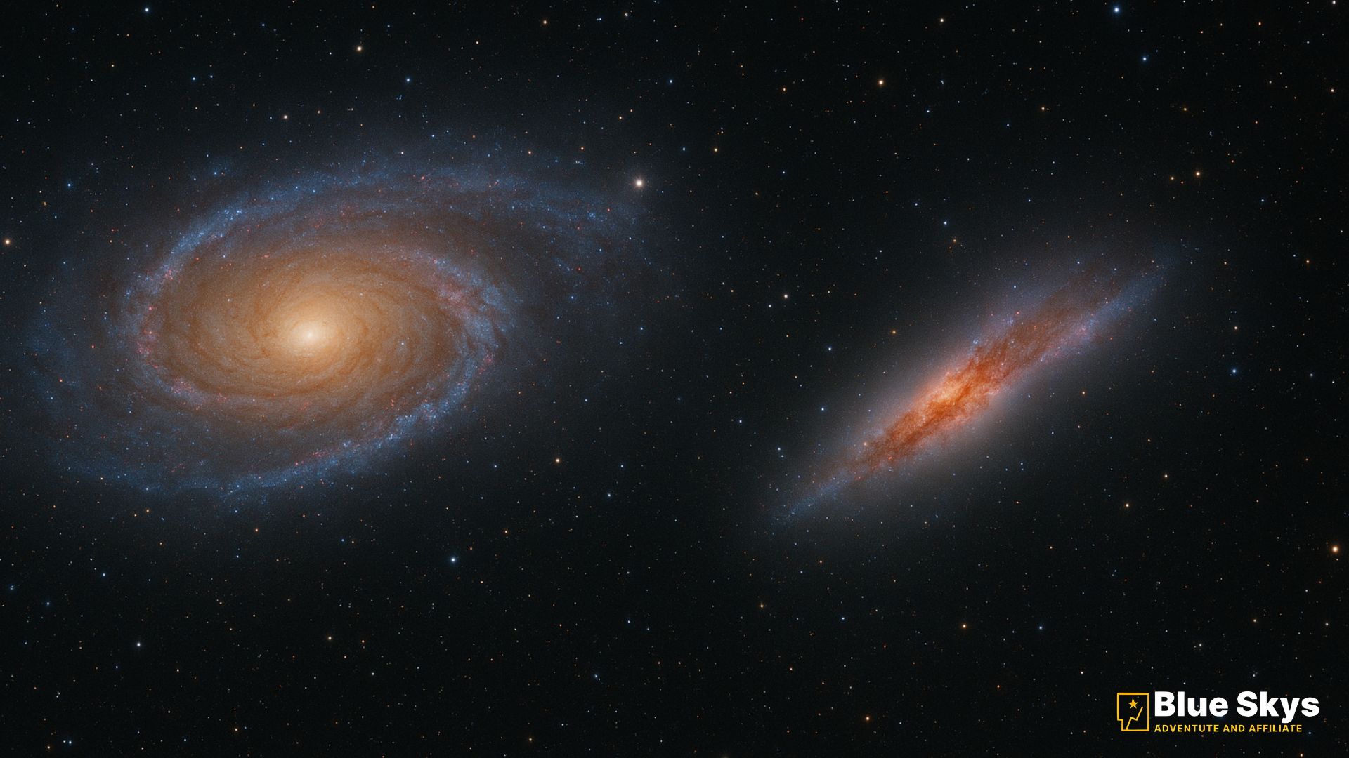 High-resolution image of the interacting galactic pair in Ursa Major: Bode's Galaxy (M81, a grand spiral) and the Cigar Galaxy (M82, an edge-on starburst galaxy).
